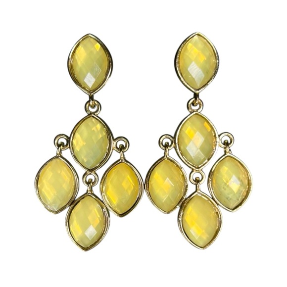 Gemstone Chandelier Earrings for Women Drop Dangle Design Green - Picture 2 of 8